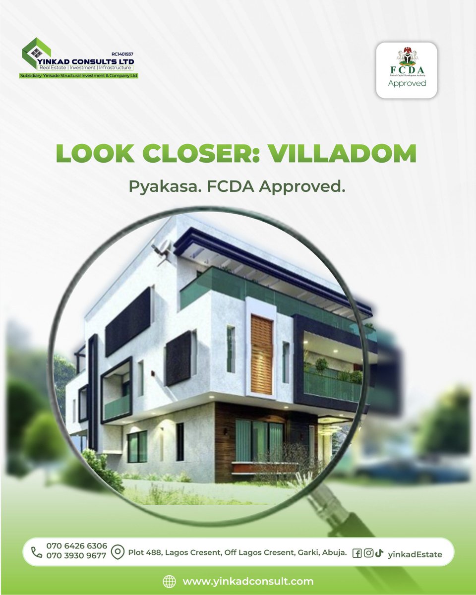 YinkadEstate's tweet photo. 🔎 LOOK CLOSER: VILLADOM
📍 Pyakasa, Abuja

 A property opportunity worth taking a closer look at.

✅ FCDA Approved

Don’t just watch Abuja grow, position yourself for the future.
📲 070 6426 6306 | 070 3930 9677

#AbujaRealEstate #PropertyInvestment https://t.co/OHKaJVgHNL