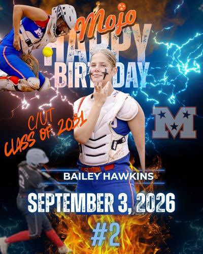TnMojo2031's tweet photo. 🎉🎂 HAPPY 14TH BIRTHDAY, BAILEY! 🎂🎉

Help us wish our very own #2 Bailey Hawkins a HUGE HAPPY 14TH BIRTHDAY! 🥳💙🧡

Bailey, we hope your 14th year is filled with unforgettable memories, big dreams, lots of laughter, and plenty of softball! 🥎🔥

Happy 14th Birthday, #2! 🎈🎉 https://t.co/M9OrwhhJc9