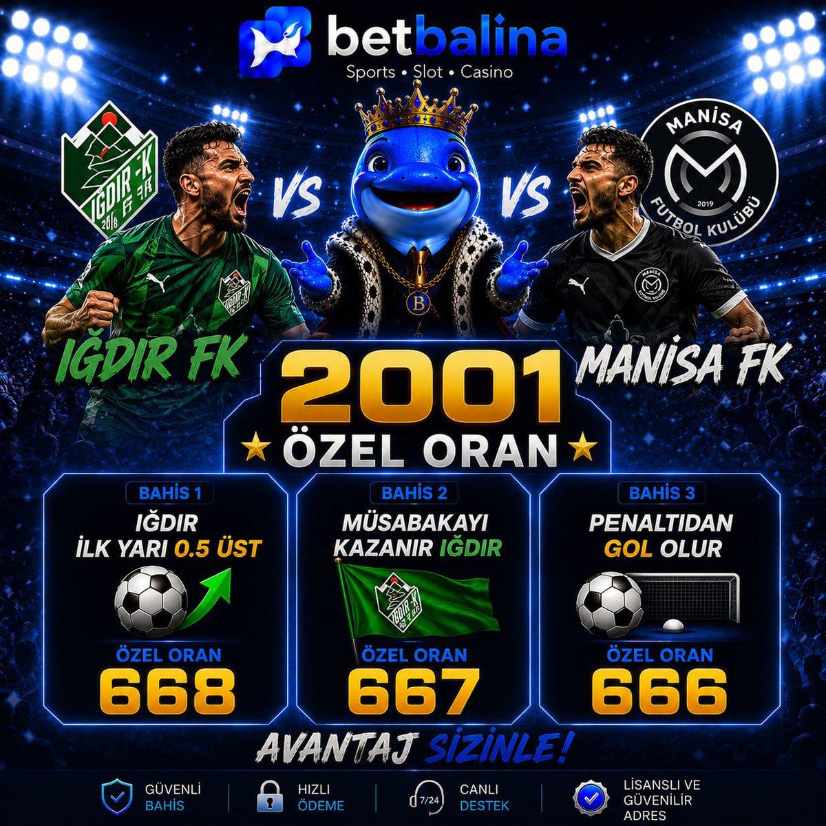 BBalinaetknlik's tweet photo. 🐋🔥 BETBALİNA ÖZEL ORANLAR 🔥🐋

⚽ IĞDIR FK 🆚 MANİSA FK

🎯 İlk Yarı Iğdır 0.5 ÜST → 668 ORAN
💥 Iğdır FK Maçı Kazanır → 667 ORAN
🎲 Penaltıdan Gol Olur → 666 ORAN

💰 TOPLAM: 2001 ORAN!

⏰ 14:45 SONRASI
💳 Minimum 2.000 TL YATIRIM ŞARTI MEVCUTTUR. https://t.co/716noY5IdX