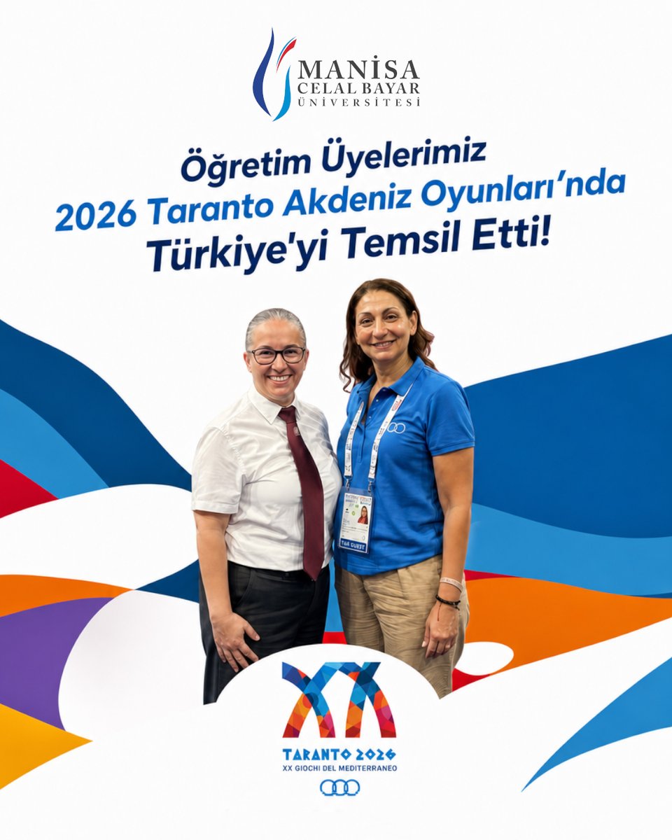 mcbu1992's tweet photo. Spor Bilimleri Fakültemizin öğretim üyeleri Prof. Dr. Selhan ÖZBEY ve Prof. Dr. Pınar GÜZEL GÜRBÜZ, 20. Akdeniz Oyunları’nda ülkemizi temsil ederek organizasyonda önemli görevler üstlendi.

Prof. Dr. Selhan ÖZBEY, Uluslararası Akdeniz Oyunları Komitesi (ICMG) Eğitim, Kültür ve Dayanışma Komisyonu Üyesi olarak organizasyonda görev alırken, Prof. Dr. Pınar GÜZEL GÜRBÜZ ise Dünya Karate Federasyonu (WKF) Hakem Kurulu Üyesi olarak görev yaptı.

Ülkemizi ve üniversitemizi başarıyla temsil eden değerli öğretim üyelerimizi tebrik ediyor, görevlerinde başarılarının devamını diliyoruz. 👏

#mcbü #manisacelalbayarüniversitesi #akdenizoyunları #Taranto2026 #mcbüspor #ICMG #WKF