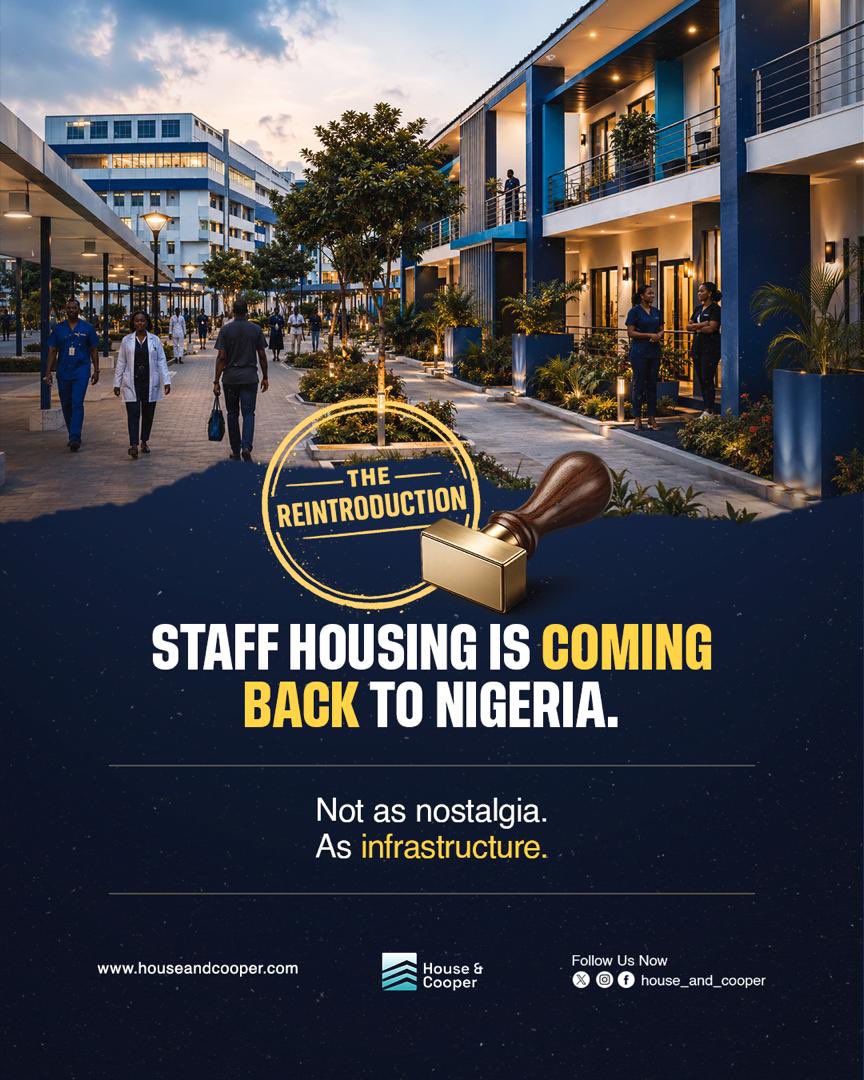 Houseandcooper's tweet photo. Staff quarters may sound like something from our parents’ generation.

But the idea was simple: live closer to where you work.
Maybe what needs updating isn’t the idea, but how we build it today.
Staff housing is coming back. As infrastructure https://t.co/Z1xYMmwQEN
