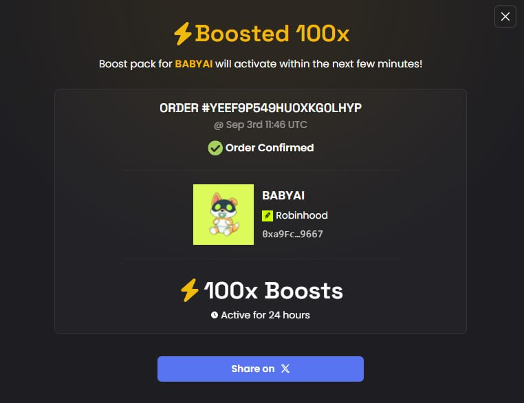 _BABYAI's tweet photo. Just Paid 100x Dexscreener Boost for Baby Artificial Inu!

https://t.co/hvvE6wrl0X https://t.co/JbxG8kvuoh