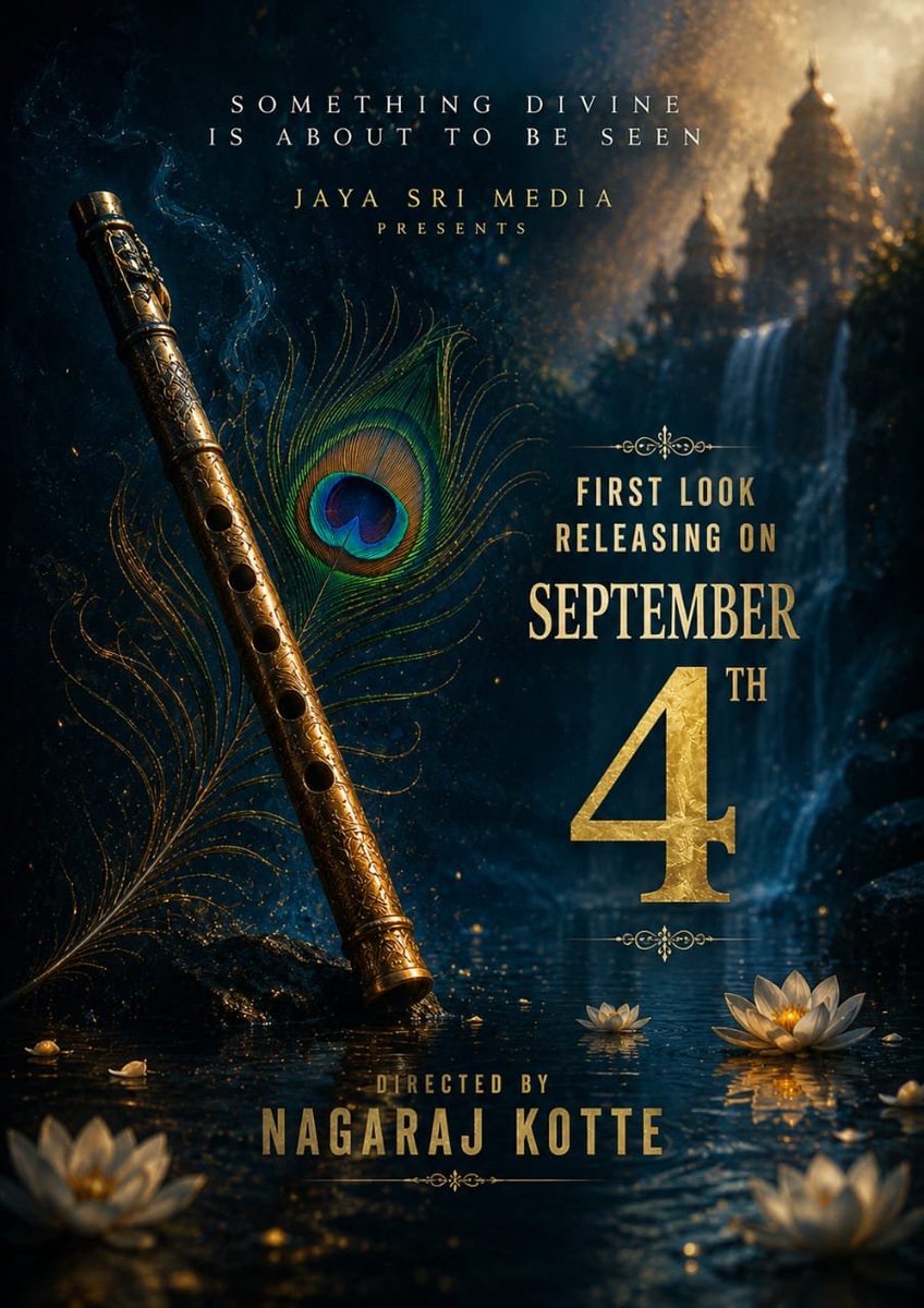jayasrimedia's tweet photo. Something divine is about to be seen. 🦚✨

#JayaSriMedia’s grand new cinematic journey unveils its First Look on September 4th!

Expect the unexpected. ⏳

@actorbrahmaji
@NagarajKotte @actorpradish
@Racharavi369
@KrishnamBhajee
@jayasrimedia @pratheekreddypr https://t.co/osiNlTFaRf