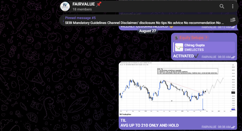 FAIRVALUE_1's tweet photo. SHARED IN FREE TELEGRAM CHANNEL ON 27 TH AUGUST 

#TIL HIT UC 5% TODAY

JOIN FREE TELEGRAM👉 https://t.co/qCXVPnrbiM
📌 Follow @FAIRVALUE_1
 
⚠️ Not SEBI registered. Educational purpose only. DYOR. https://t.co/wy61Up1B4k