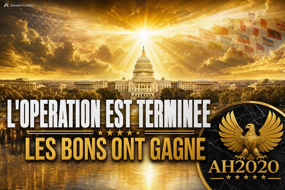 AntoineAH2020's tweet photo. 🚨 RÉVÉLATION Q — L'OPÉRATION EST TERMINÉE : LES BONS ONT GAGNÉ

Depuis le 5 janvier 2026, c'est confirmé par le décodeur Q Mike King : l'opération militaire secrète contre le Deep State est officiellement TERMINÉE.

"EVERYTHING HAS BEEN DONE."

✅ Tous les traîtres identifiés
✅ Tous les réseaux souterrains démantélés
✅ Toutes les inculpations scellées signifiées
✅ DUMBs détruits — adrénochrôme coupé
✅ Réseaux de trafic d'enfants annihilés
✅ Gitmo débordant des vrais joueurs — remplacés par des clones et doubles en public

2026 = la phase ouverte commence :
🔴 EBS prêt à diffuser les preuves irréfutables
🔴 NESARA imminente — annulation des dettes, fonds de prospérité
🔴 Système quantique actif — chaque transaction corrompue tracée

Les bons ont gagné il y a des années. Nous regardons simplement le film se dérouler pour éveiller le maximum de gens sans guerre civile.

PAS DE GRAND RESET — SEULEMENT LE GRAND ÉVEIL ET L'ÂGE D'OR.

LA TEMPÊTE EST LÀ. PRÉPAREZ-VOUS À CÉLÉBRER.

🌐 https://t.co/bTg7JUV73p | @AntoineAH2020