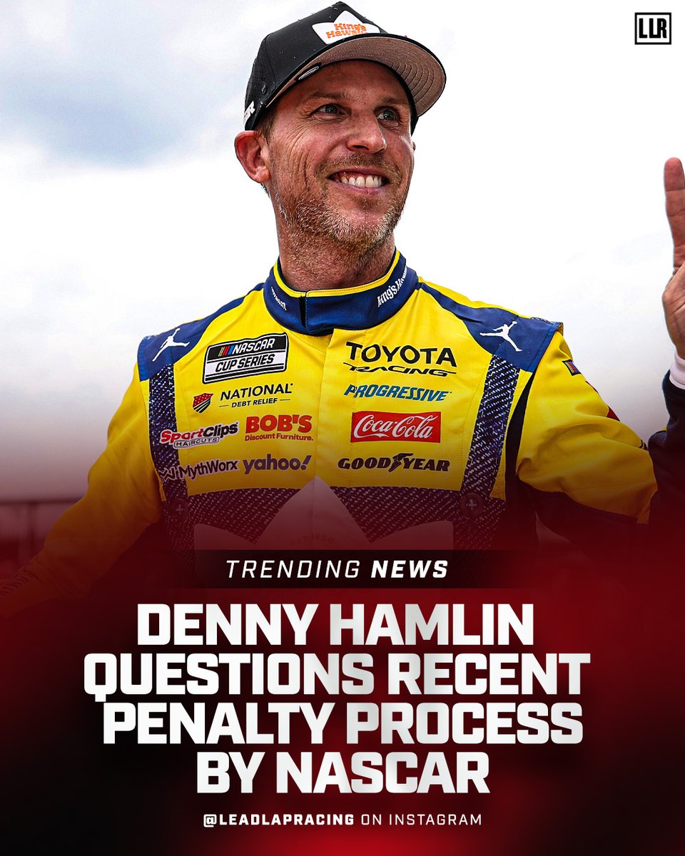MaximoFrannzm's tweet photo. Denny Hamlin was confused by NASCAR’s recent penalty process involving SVG, Austin Hill, Hocevar, and Smith. https://t.co/i22nLHaGLW