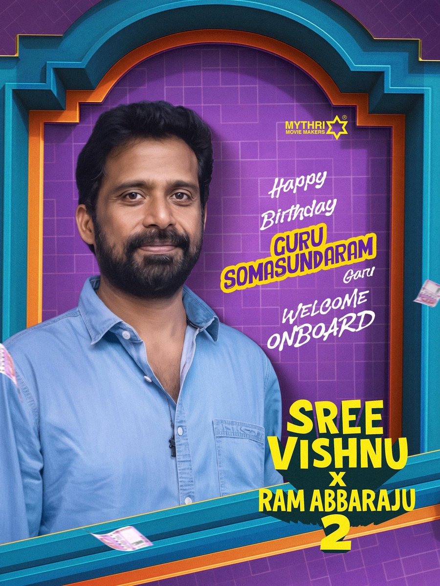 TodayBoxOffice's tweet photo. Team 'SREEVISHNU X RAM ABBARAJU 2' wishes the talented @gurusoms Garu a very Happy Birthday
#FunReloaded @sreevishnuoffl @RamAbbaraju #SakkshiMhadolkar @MythriOfficial @BhanuBogavarapu @NanduSavirigana @vennelakishore #Sudarshan https://t.co/5Tdi39RaVI