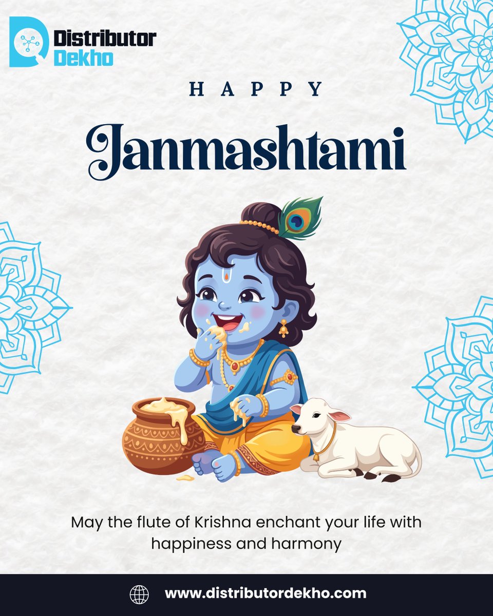 DistribDekho's tweet photo. Warm wishes on the auspicious occasion of Krishna Janmashtami!

May Lord Krishna’s wisdom inspire us to move forward with positivity, purpose, and integrity.

#HappyJanmashtami #KrishnaJanmashtami https://t.co/Jw86cHxXxf