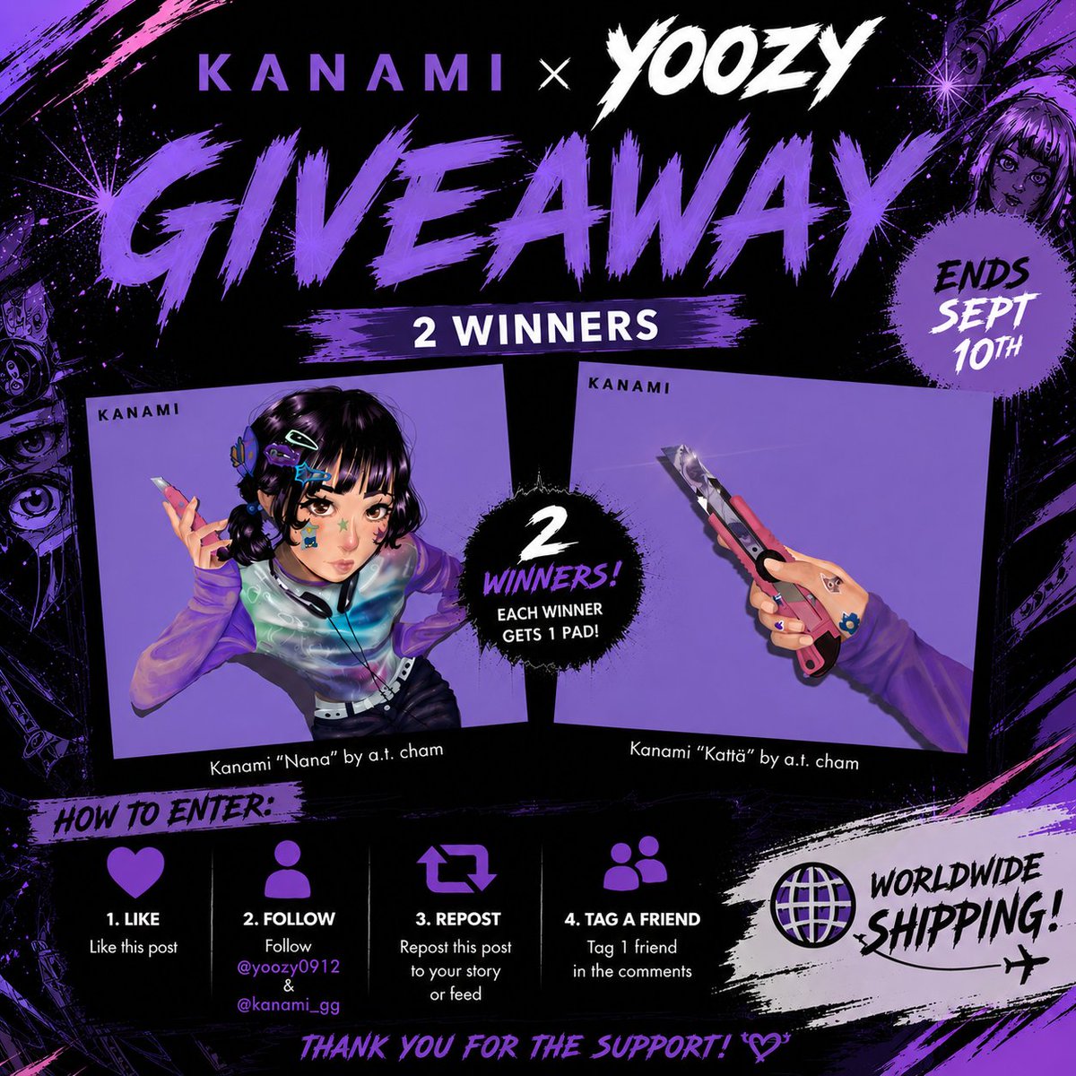 Yoozy0912's tweet photo. GIVEAWAY 

To celebrate the release of Katta and Nana, Kanami is giving away one of each pad. Thank you, Kanami, for the opportunity.

To enter:
-Like
-Follow @Yoozy0912 @Kanami_gg
-Repost
-Tag a friend, comment which one you want: Katta or Nana
-Ends September 10th
-Worldwide shipping

Good luck!