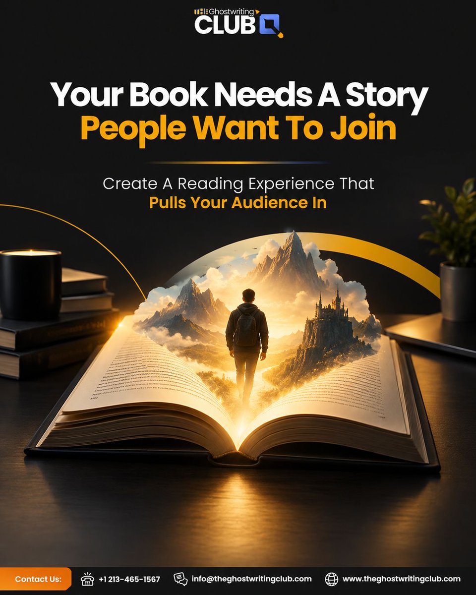 theGhostwriclub's tweet photo. A memorable book doesn't simply deliver information—it creates curiosity, emotion, and connection. We help authors develop engaging manuscripts that make readers feel involved from the opening page.
#TheGhostwritingClub #GhostwritingServices #BookWriting #Storytelling #Creative https://t.co/Xo9ikD6Md2