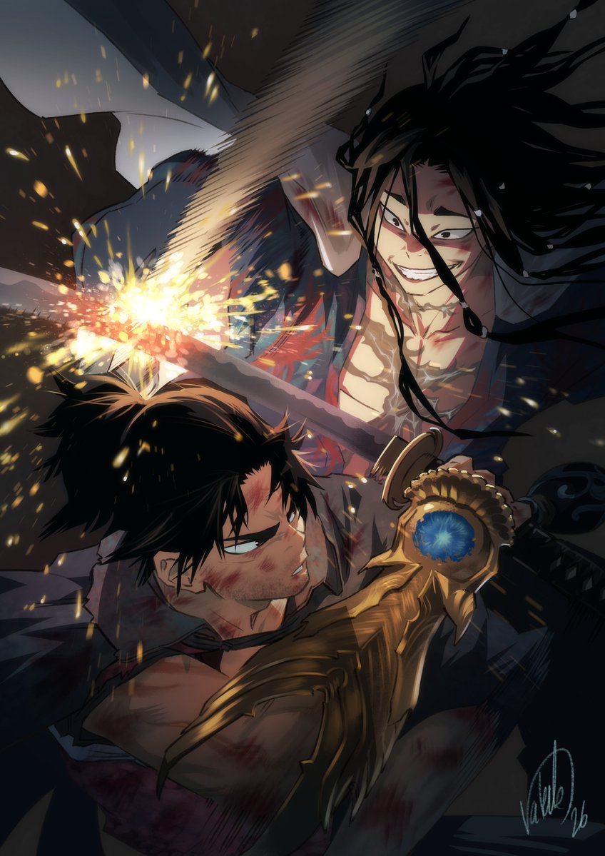 capcom_france's tweet photo. Pour célébrer la sortie d’#Onimusha: Way of the Sword, nous avons fait appel à Tony Valente, qui signe une superbe illustration des rivaux légendaires Miyamoto Musashi et Sasaki Ganryu. https://t.co/zvCcPiZkr5