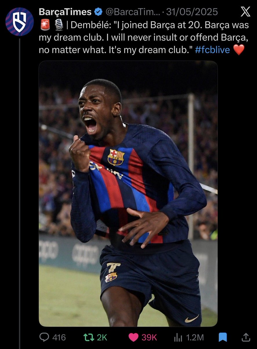 F4STYAMAL's tweet photo. To this day I have never understood the disrespect from Barca fans towards Dembele https://t.co/DKXICpwuho