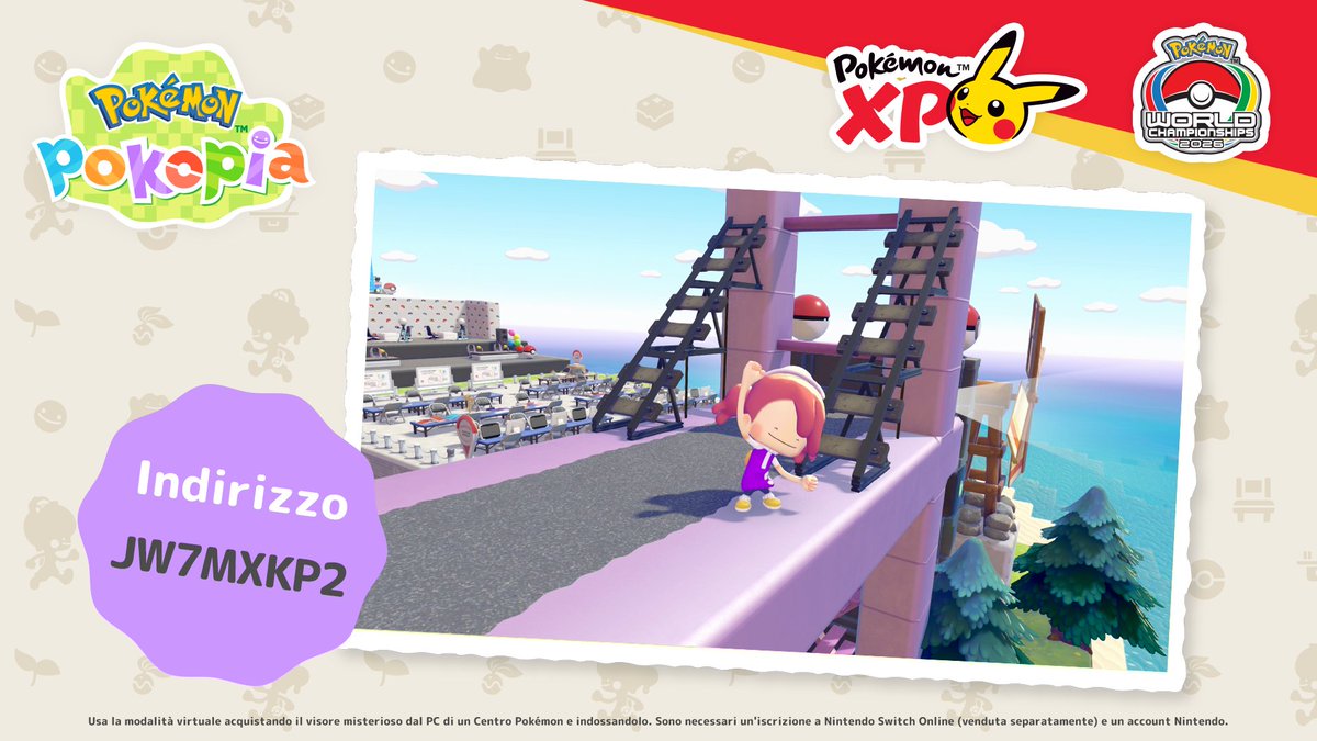 PokemonIT's tweet photo. L'Isola Nebula dedicata a #PokemonXP e ai Mondiali è ora disponibile!

Esplorala e scopri le attrazioni ispirate a questi due eventi! Per visitare l'isola, usa il visore misterioso in #PokemonPokopia e inserisci l'indirizzo che trovi nell'immagine. 

Info: https://t.co/rvwVRmIhZ1 https://t.co/S12UDnZJPM