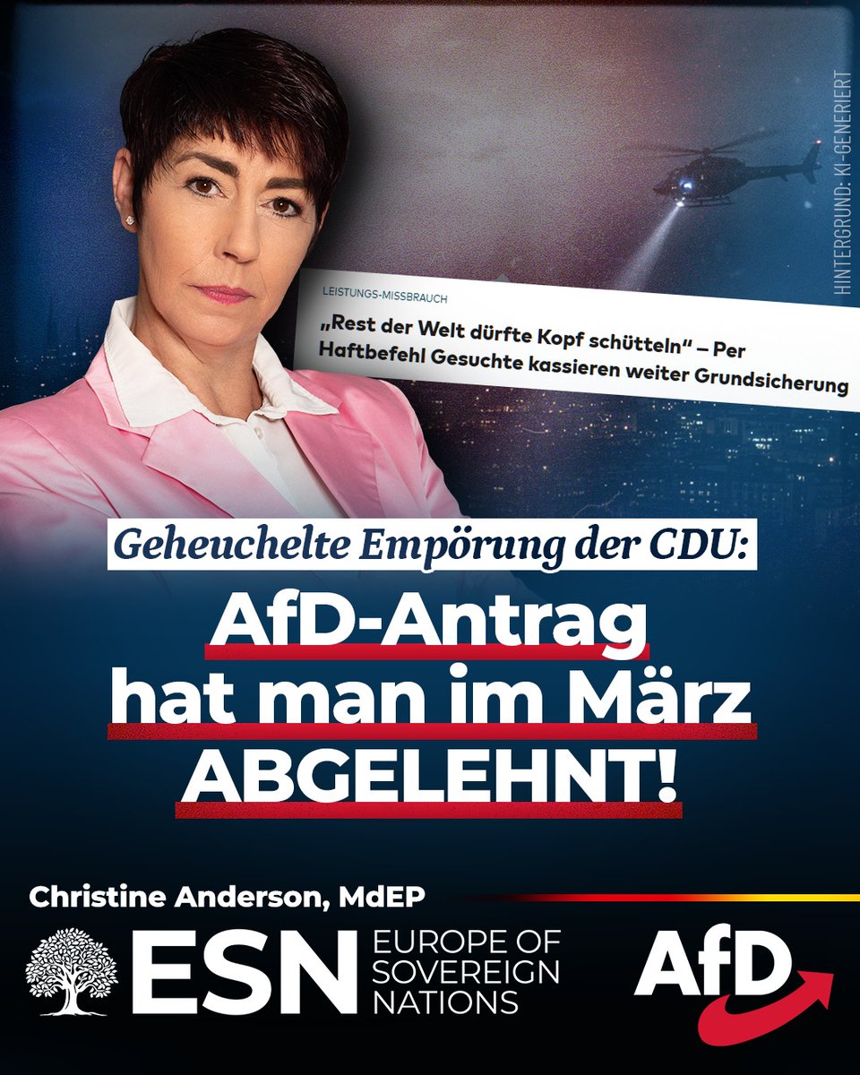 AndersonAfDMdEP's tweet photo. ++ Geheuchelte Empörung der CDU: #AfD-Antrag dazu ABGELEHNT! ++
Die CDU kritisiert zurecht, dass Straftäter weiterhin Grundsicherung kassieren, ABER:
Im März hat man einen entsprechenden Antrag der @AfDimBundestag einfach abgeschmettert (siehe Kommentar)!
https://t.co/jxSsekEPd2 https://t.co/yutNaDBPd6