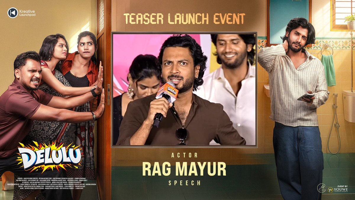 MediaYouwe's tweet photo. Watch Actor #RagMayur Speech at the #Delulu Teaser Launch Event 💥

▶️ https://t.co/W6ZhlL2qCE

@itzVijayraj @KondaSankeerth
@prithamk369 @ValluriSPK
#lam_abhinay @VRMadhuPR 
@MediaYouwe @TeamStarCircle

#kreativelaunchpad #DeluluTeluguMovie  #DeluluMovie https://t.co/wKXtQuf3Yi