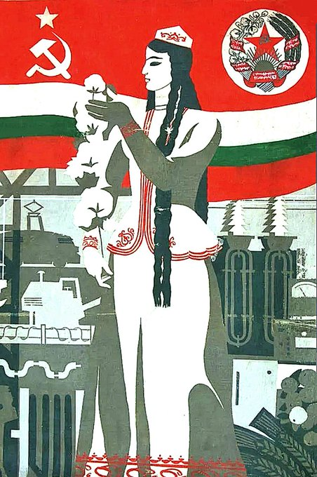 eastblocvisuals's tweet photo. Soviet Tajikistan poster, 1970s. https://t.co/oVOlUv8VZG