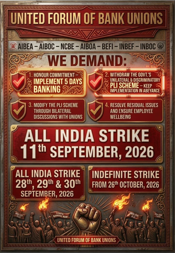 NigamBrahmbhatt's tweet photo. 🔥 UNITED WE STAND, UNITED WE WIN! 🚩
The path ahead is clear. 
We demand what is rightfully ours:
✊ 5-Day Banking without further delay✊ Fair & uniform PLI across all scales✊ Resolution of all pending residual issues
FBOIOA ZINDABAD! 
AIBOC ZINDABAD! 
UFBU ZINDABAD! ✊🏼#5DayWeekandFairPLI #5DayBankingNow #FBOIOA #AIBOC @fboioa_india @aiboc_in @UFBUIndia @nilesh_pawar15