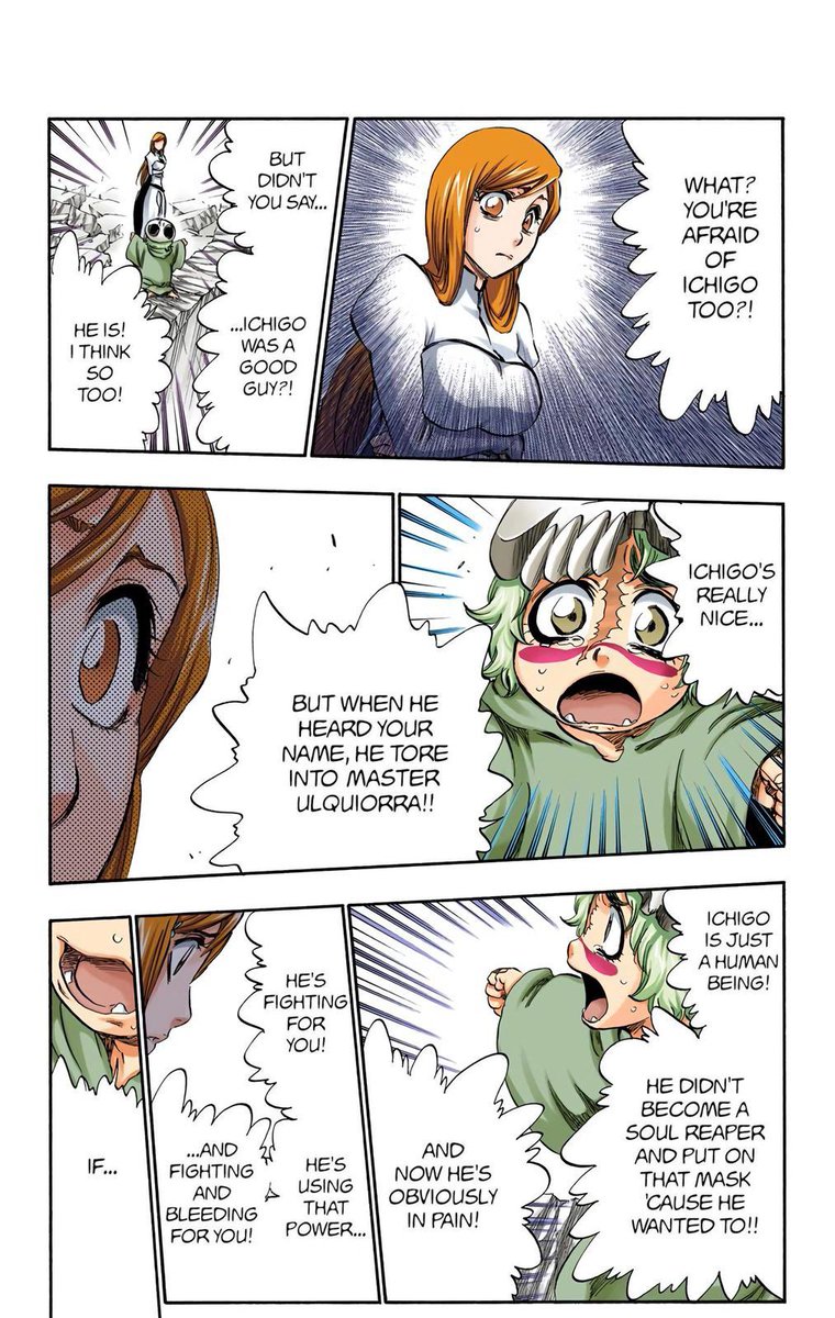 kitano_fehn's tweet photo. a whole page of Nel explaining just how important Orihime is to Ichigo

And somehow yall ignored and twisted that
claiming Ichigo went to Hueco Mundo for Rukia https://t.co/ymFvgT1gGV