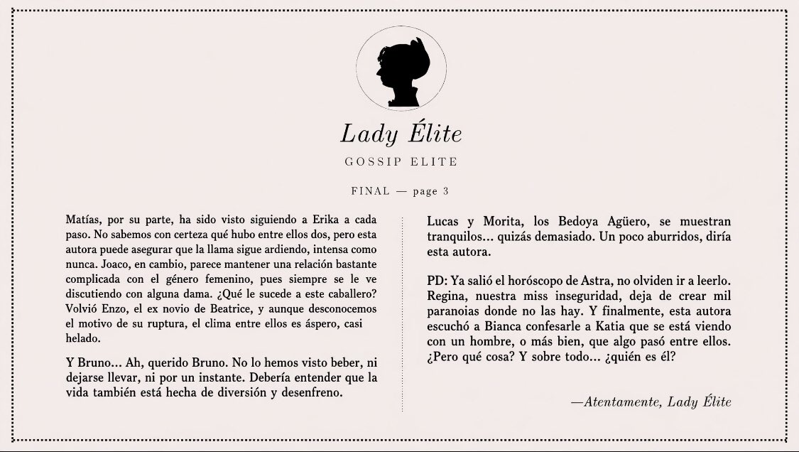 GOSS1PELITE's tweet photo. ‍   ‍ ‍‍‍ ‍ 

                  ﹫ladyelite  : 
            Secretos &amp; Traiciones
                       ———— 
              
 ‍ ‍‍‍ https://t.co/U1yCwoVfS6