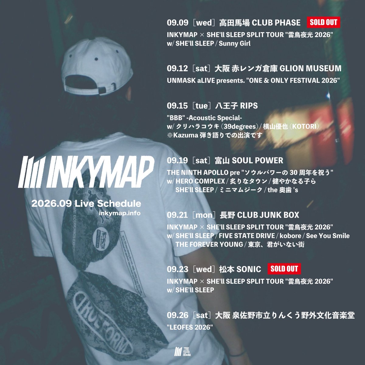 SHE'll SLEEP×INKYMAP雷鳥夜光2025 会場限定Tシャツ L SHE'll SLEEP