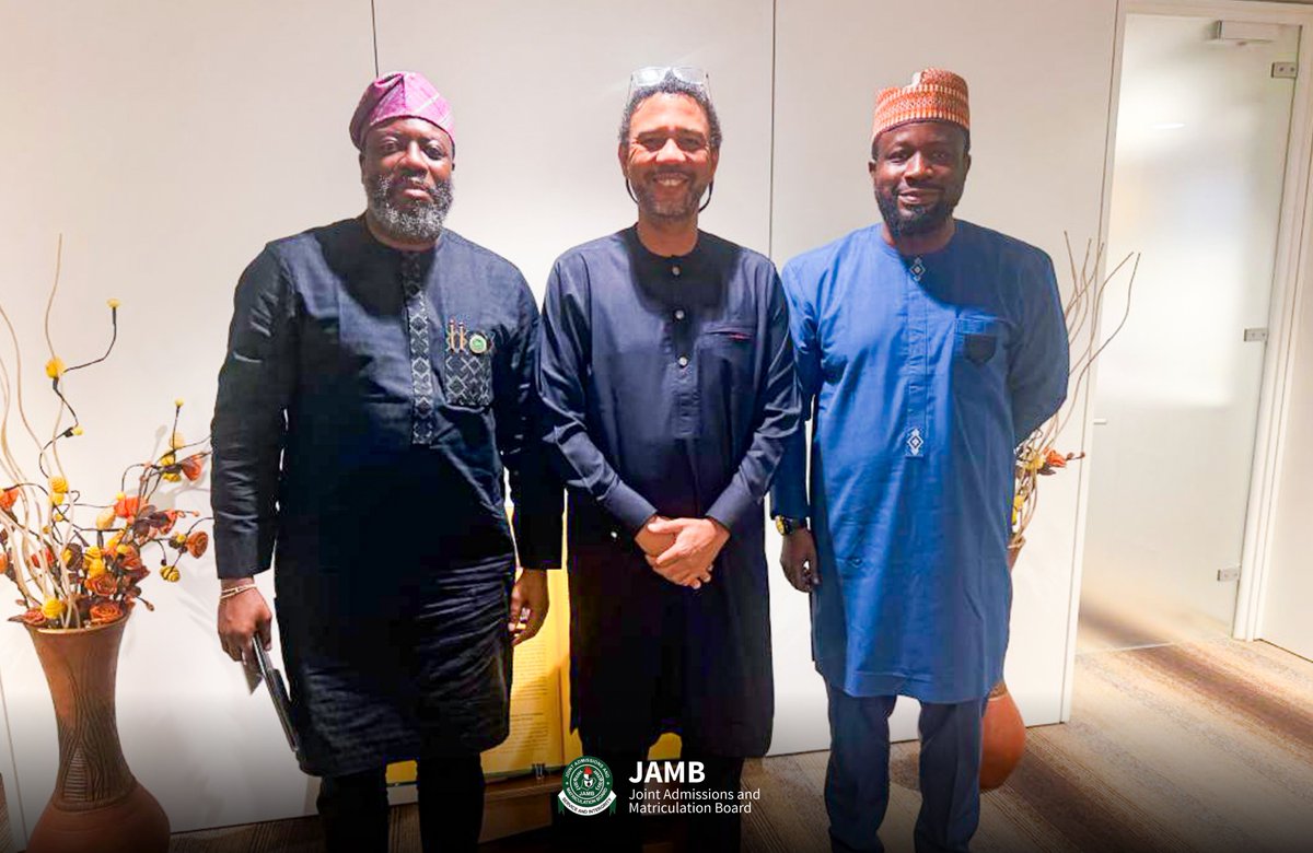 jamb_hq's tweet photo. Building Partnerships for Better Service Delivery. 

The Registrar, Prof. Segun Aina, held a strategic partnership consultation with MTN @mtnng to explore opportunities for collaboration, innovation and technology-driven solutions that can strengthen JAMB’s operations and improve the experience of candidates.

As JAMB continues to engage key stakeholders, the focus remains clear: building stronger systems and delivering better services.

The work continues.

#JAMB #JAMBUpdates #ServiceDelivery #Partnership #Innovation