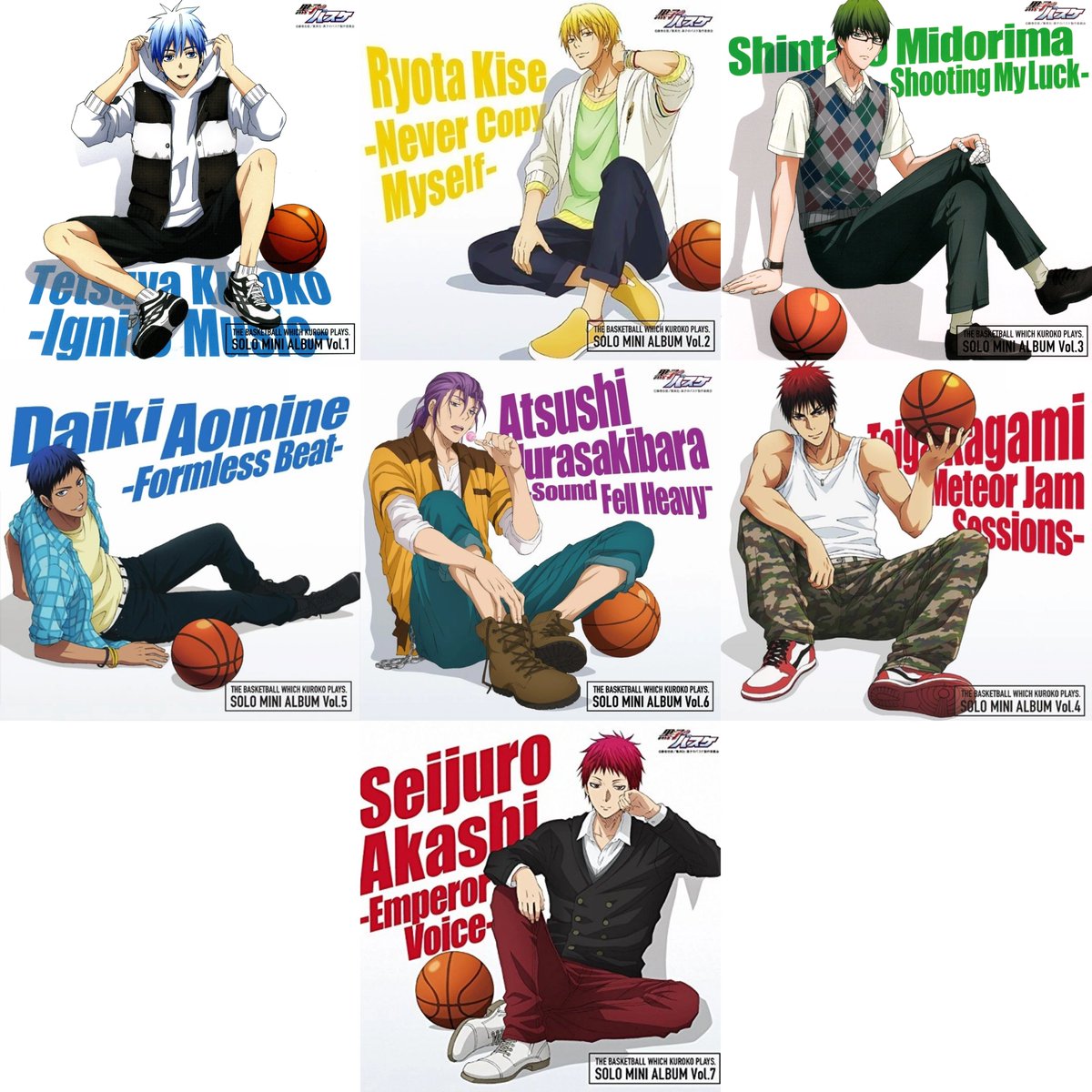 kurobasfess's tweet photo. kurobas dengan 18 solo series, 12 duet series, dan 7 solo mini album

side karakter di setiap team? diajak nyanyi dong 😋✨️ https://t.co/bmUxNumo7o