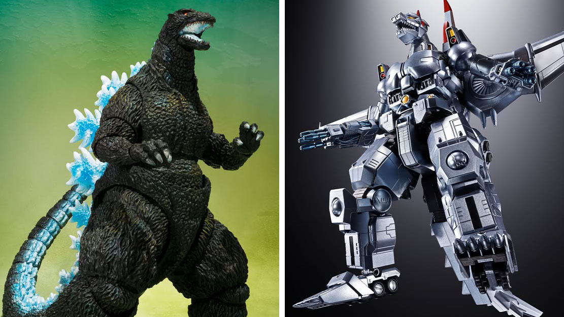 Toyark's tweet photo. Chogokin Mechagodzilla and S.H. MonsterArts Godzilla 1993 Poster Version https://t.co/rVWVDdKFLY #toyark #actionfigures https://t.co/ovRqrqJ981