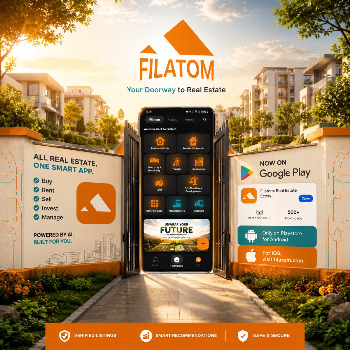 Filatom_App's tweet photo. Selling, Searching or Renting your property? Filatom is the new TREND! Available on playstore for Android &amp; as web https://t.co/qzZprbdZda for IOS users
https://t.co/gxyVkvyT5I https://t.co/8NVRZ2l6Yi