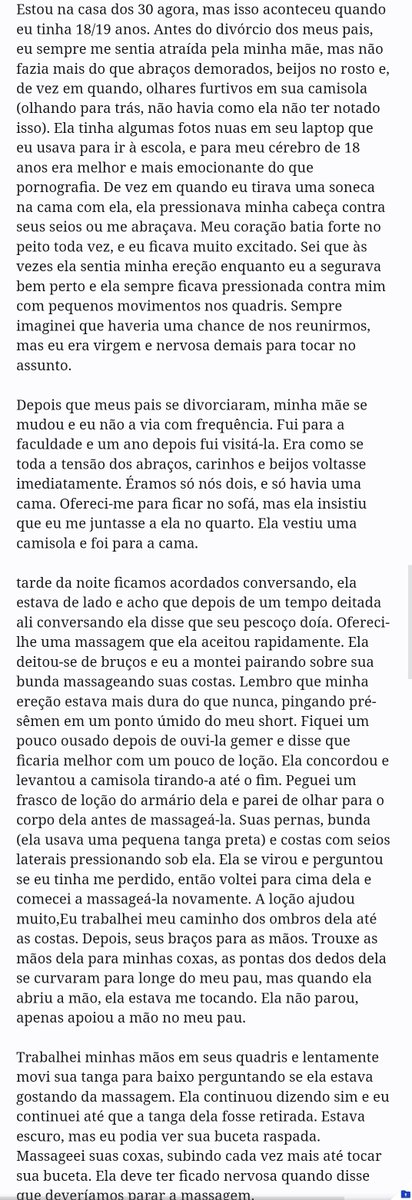 Lucadolbl's tweet photo. Relato de um filho dando massagem na mãe.
#incesto #incest https://t.co/U9zQccdOTX