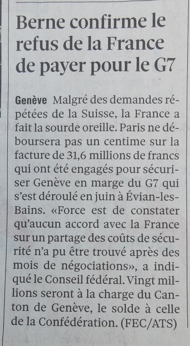 Swissresist's tweet photo. Arnaque 🇨🇭 du G7🇫🇷 : Qui va payer ? 😰 
Ces sommes devraient être déduites des budgets fédéraux et cantonaux concernés.
Ce n'est pas aux contribuables de raquer pour la gloriole politicarde.🤮 https://t.co/CW0gNVJB8T