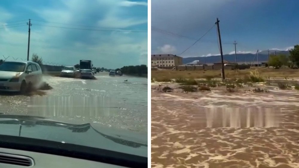 C_Uzbekistan's tweet photo. 🌧️ Tamchyda kuchli yomg‘ir sabab ayrim yo‘llarni suv bosdi.Issiqko‘l viloyatining Tamchy qishlog‘ida yog‘ingarchilik kuchayishi oqibatida ayrim yo‘llar suv ostida qoldi. Tegishli xizmatlar vaziyatni nazorat qilmoqda.#Qirgiziston #Tamchy #Issiqkol https://t.co/PFuNksXQ8s