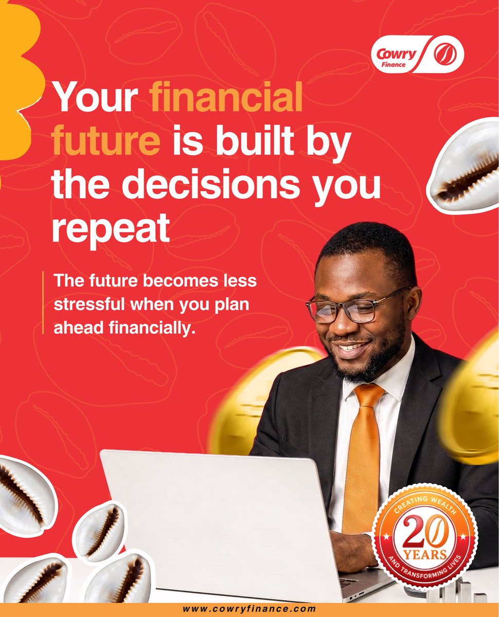 CowryFinance's tweet photo. Your financial future isn’t built in a day. It’s built by the decisions you repeat 📈 
Plan ahead, stay consistent, and reduce the stress of tomorrow. 
Start today. Your future self will thank you.

#FinancialPlanning #BuildYourFuture #CowryFinance #SmartMoneyMoves https://t.co/jGSmHXlJJP