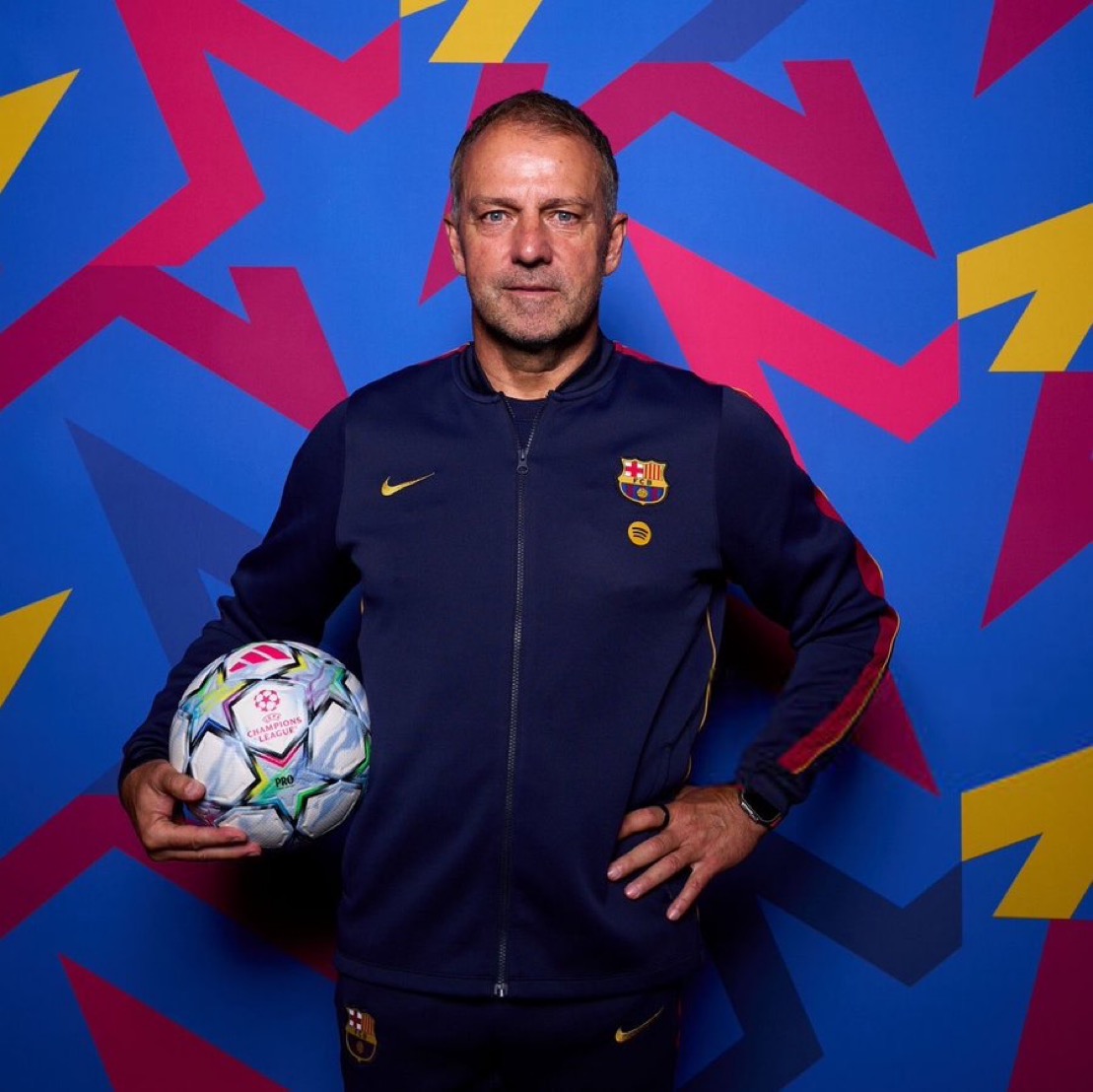 BarcaUniversal's tweet photo. Hansi Flick posing for the UCL. https://t.co/SSRHtIXFBG