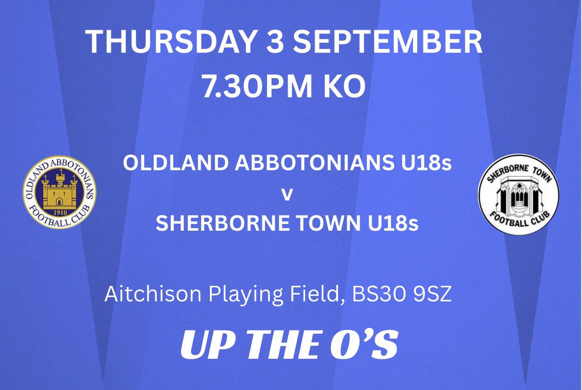 oldlandafc's tweet photo. 𝐔𝟏𝟖𝐬 𝐢𝐧 𝐚𝐜𝐭𝐢𝐨𝐧 𝐓𝐎𝐍𝐈𝐆𝐇𝐓

Floodlit football tonight when our U18s host Sherborne Town in the Roger Stone Memorial Cup 🏆

Entry is just £3.50 for adults and 50p for concessions.

Bar and clubhouse open from 6.30pm.

Kick off 7.30pm.

BS30 9SZ. https://t.co/fIXCPFZlEp