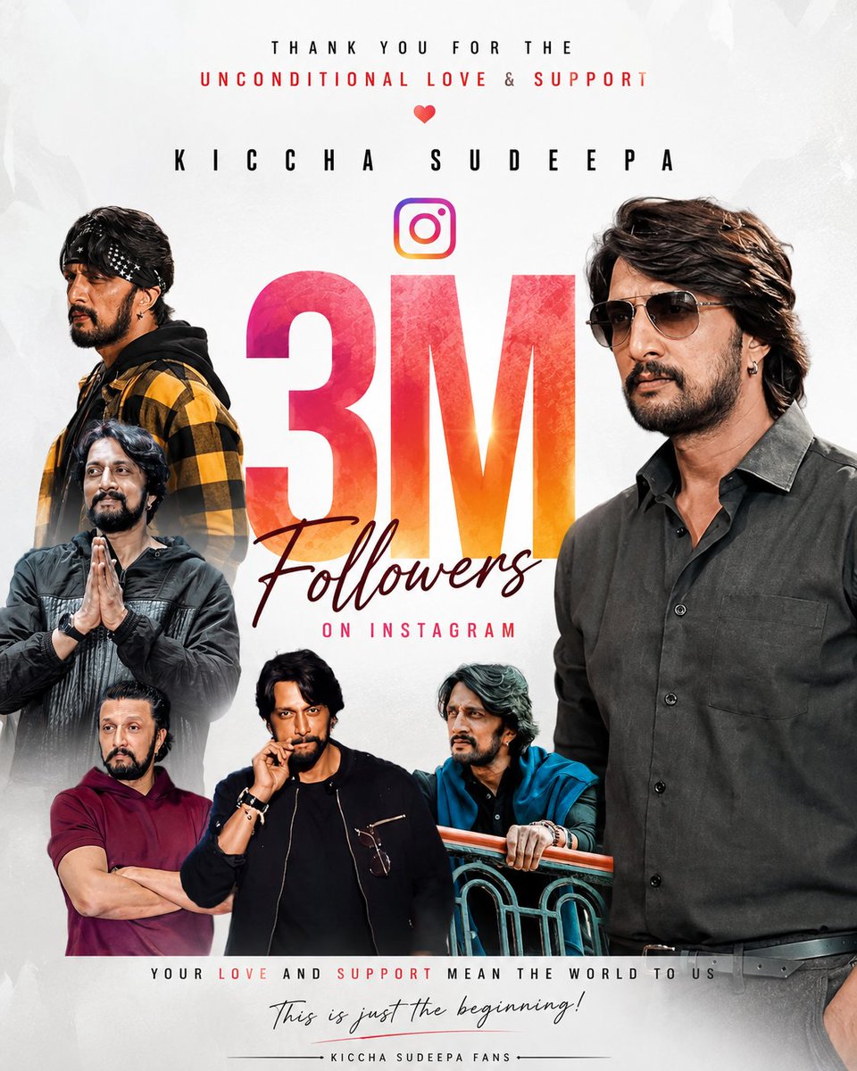 KicchaStorm's tweet photo. 3 Million Followers on Instagram ❤️‍🔥
Another milestone for #KicchaSudeep 

#BRBfirstblood #Devaraaya https://t.co/QU28QOXxW1