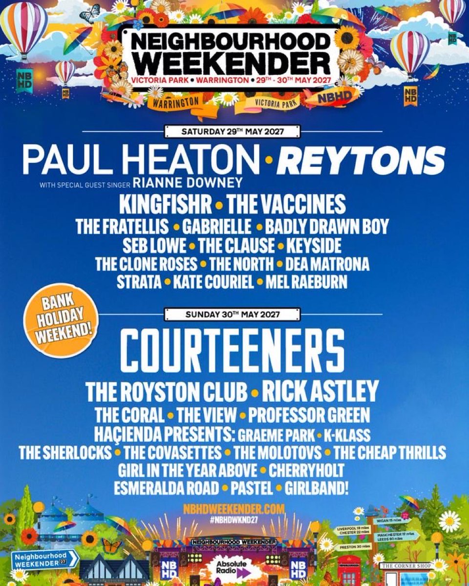 thecoralband's tweet photo. Great to be back at @nbhdweekender 2027 🔥 #thecoral https://t.co/SuISKgTp0F