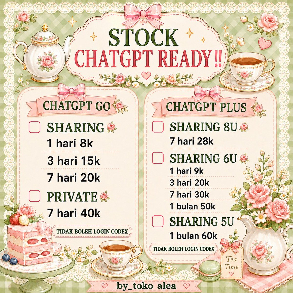 rockkiew's tweet photo. ❗READY JUAL BELI APLIKASI PREMIUM WTS WTB AMAN ADA GARANSI SATSET GARANSI MURAH 🛝🌻

🐥 NETFLIX CANVA CAPCUT IQIYI CHATGPT WETV APPMUS PRIME VIDIO HBO DISNEY SPOTIFY GEMINI AM ZOOM BSTATION VIU DRAMABOX LOKLOK PICSART APPMUS 🐥

🧋 : https://t.co/xiyNdo7dPp

#zonauang 24521 XTH https://t.co/Skzlk1wjhL