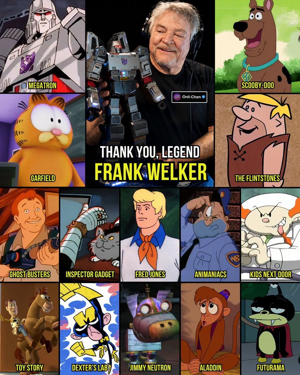 oniichanph's tweet photo. Frank Welker’s career is almost impossible to summarize with one character, because for more than half a century, he has been hiding in plain sight inside animation itself. 🎙️

He can be a talking hero, a calculating villain, a terrified animal, or a creature that never speaks a single recognizable word. That ability to make even non-human characters feel alive is a huge part of why Welker has remained so respected across generations.

And then there is his legendary connection with Peter Cullen. Beginning with The Transformers in 1984, Cullen’s Optimus Prime and Welker’s Megatron became one of animation’s defining rivalries. Decades later, the two voices are still inseparable from the Autobots and Decepticons for millions of fans.

Some of Welker’s most popular roles include:
Megatron (Transformers)
Fred Jones (Scooby-Doo)
Scooby-Doo (Scooby-Doo)
Garfield (The Garfield Show)
Abu (Aladdin)
Nibbler (Futurama)
Ray Stantz / Slimer (The Real Ghostbusters)
Brain / MAD Cat (Inspector Gadget)
Ralph T. Guard (Animaniacs)
Goddard (Jimmy Neutron)
Bullseye (Toy Story)
Barney Rubble (The Flintstones)

Welker’s legacy isn’t simply the enormous number of credits.

It’s realizing that some of the voices, creatures, and sounds we’ve known our entire lives were coming from the same extraordinary performer. And beside Peter Cullen, he helped create a rivalry that became part of animation history 💯