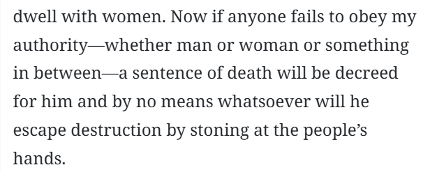 corduroycleric's tweet photo. woke king Eteocles including nonbinary people in his list of who he's willing to hit with rocks for disobeying him https://t.co/eL2IUdBg6F