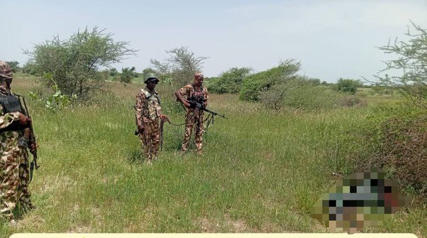 DefenseNigeria's tweet photo. Nigerian troops have recovered the bodies of five additional Boko Haram/ISWAP terrorists, along with AK-47 rifles and other items, during ongoing exploitation operations following the terrorists failed attacks on Nigerian troops in Kukawa LGA, Borno State, on 29 August 2026.

The decomposed remains are believed to be those of fighters who sustained fatal injuries during Nigerian military airstrikes conducted during the engagement. The terrorists  abandoned their dead and wounded comrades as they fled the battlefield.

The recovery provides further indication of the casualties inflicted on the terrorist group during the failed assault.
