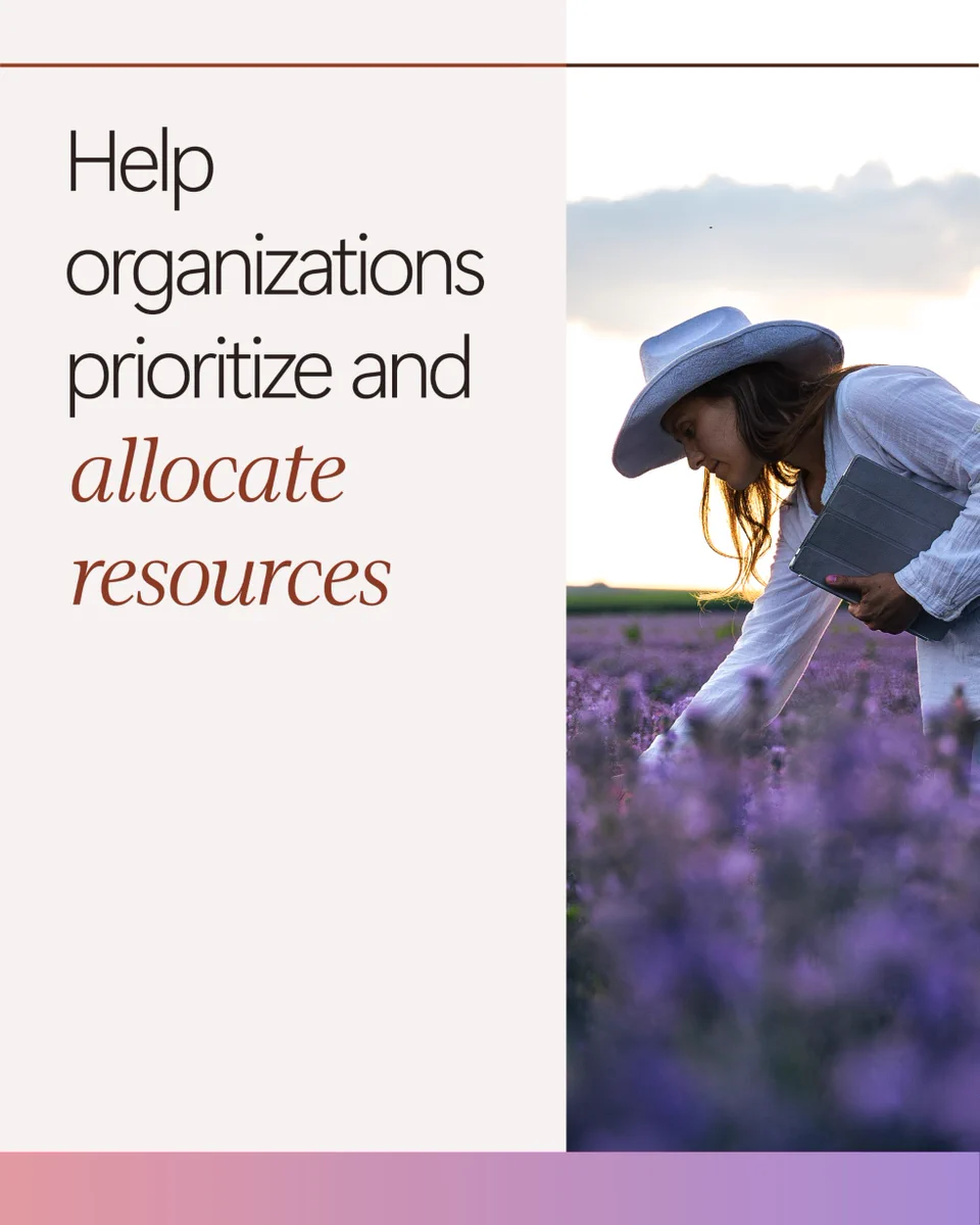 
Help organizations prioritize and allocate resources 