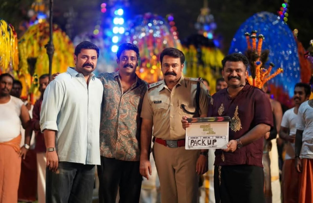 ___thej_'s tweet photo. Packup! 🎬

8 Months • 115 Shoot Days — and the journey of Athimanoharam has officially wrapped! 🔥

Mohanlal × Tharun Moorthy — another big-screen chapter loading. 👀💥

Get ready for the storm! ⚡

#Mohanlal #Athimanoharam https://t.co/8dw1i2wy7b