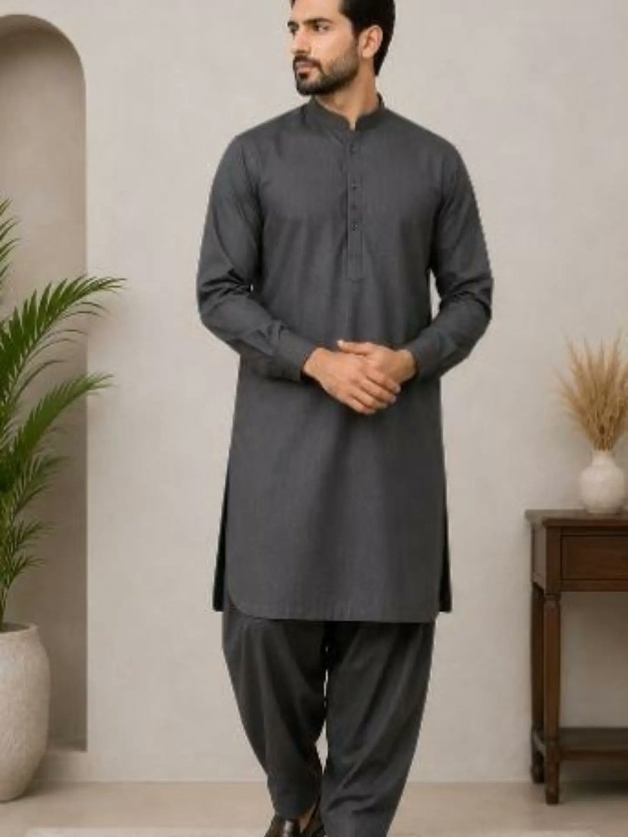XXSTEBAN's tweet photo. Premium Unstitched Men’s Shalwar Kameez in elegant Charcoal Grey, crafted for comfort and timeless style. Perfect for daily wear, prayers, gatherings, and special occasions. Available for just Rs. 2, 199. DM to order. https://t.co/BFPnKNappk
