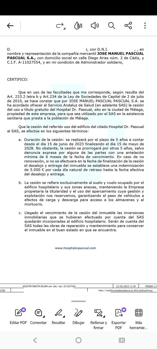 abarreda1965's tweet photo. Un hospital que estaba abandonado y que sigue y seguirá siendo de Pascual, y donde la Junta de Andalucía invierte dinero en obras para regalárselo a Hospitales Pascual. Ah. Y el parking de ese hospital, según consta en el acuerdo de cesión, lo gestiona Pascual. Clin, clin caja. Eso es tirar el dinero de los Andaluces por las alcantarillas de Hospitales Pascual.