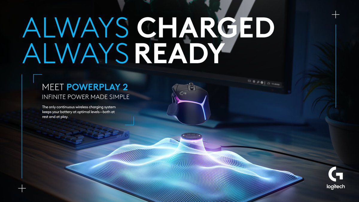 LogitechGDE's tweet photo. Die POWERPLAY 2 heißt nicht umsonst so. Zocke ohne das deiner kabellosen Maus der Saft ausgeht - perfekt gemacht für richtig lange Gaming-Sessions. https://t.co/wLS2fVftM2