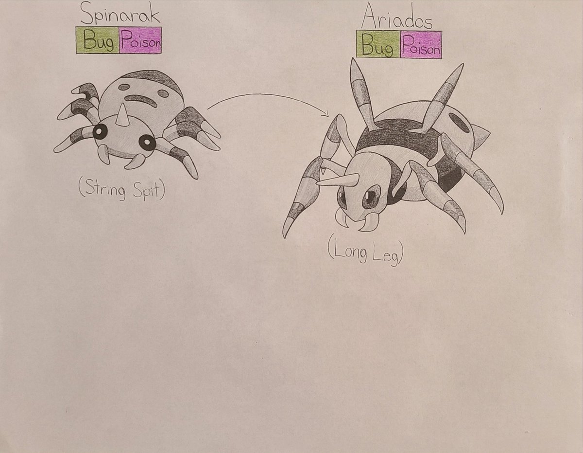 luismarc03's tweet photo. (Remake) Spinarak + Ariados 🕷☣️🕸 https://t.co/TsuZzxt9Ue