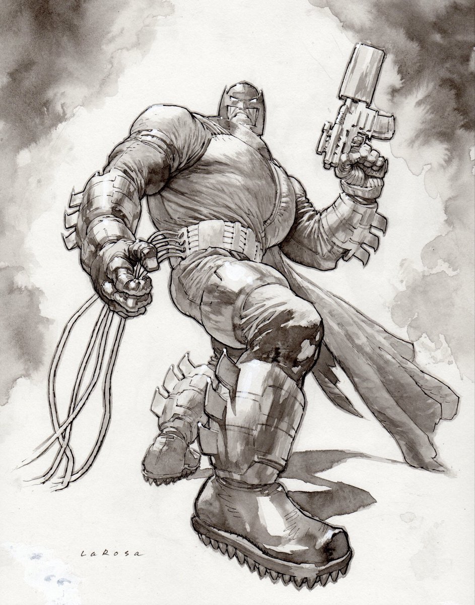 lewislarosa's tweet photo. DKR sketch, pen &amp; ink wash on board https://t.co/2iWWDNxloU