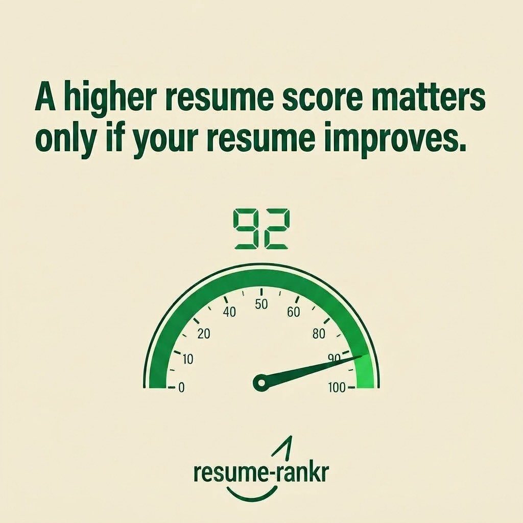 RRankr81793's tweet photo. Do not chase a score for the sake of a number.
Use your score to identify missing keywords, unclear experience, weak achievements, and alignment gaps.
CTA:
Find out what your resume needs.
#ResumeScore #ATSResume #ResumeOptimization #CareerTechnology #ResumeRankr https://t.co/c9h15BOMC6