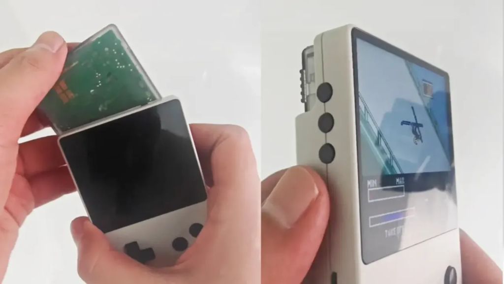 RetroHandhelds's tweet photo. FunnyPlaying shows off their upcoming Mini DMG look-a-like that can still play cartridges!

But how small is too small?

https://t.co/N8Rn6NSsNl https://t.co/Jvi2lrFXrJ