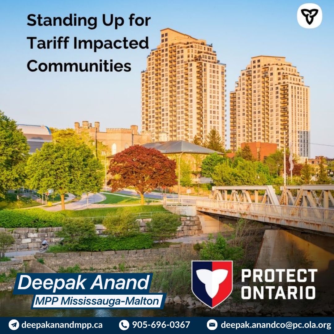 DeepakAnandMPP's tweet photo. In the face of U.S. tariffs, our govt is standing up for impacted communities.
Through our comprehensive $30B tariff relief &amp; support plan, we’re ensuring that workers/businesses can remain resilient, while delivering on our plan to build the most competitive economy in the G7 https://t.co/NRTQnRSIFa
